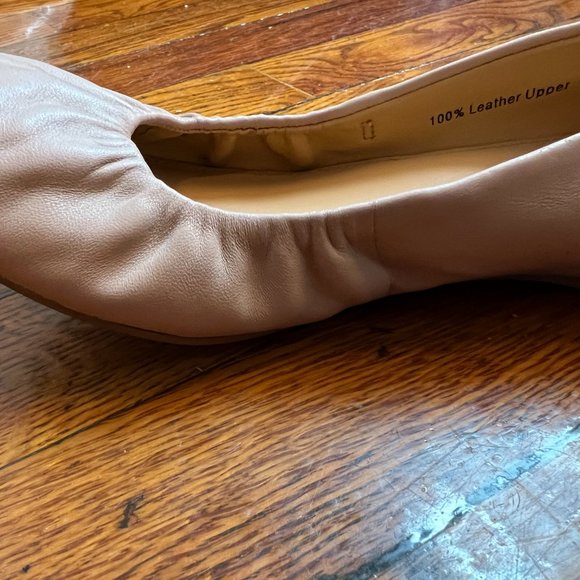 J. Crew Cece Beige Leather Ballet Flats Size 6.5 - Picture 10 of 13